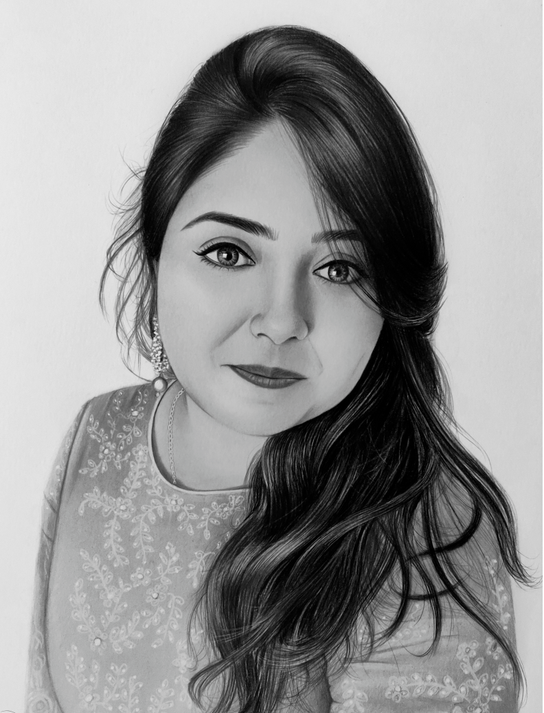 Commission Portrait • Graphite + Charcoal on A4 paper