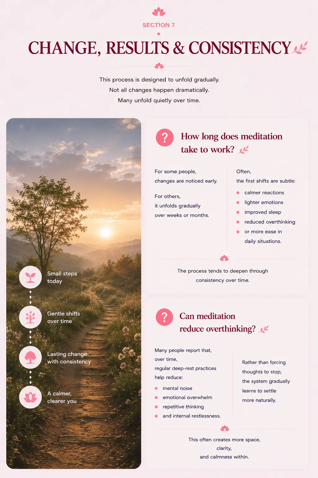 Illustration answering why some people do not notice immediate sensations during Alpha Healing Meditation, explaining that every meditation journey is unique and that meaningful change does not always involve noticeable experiences.