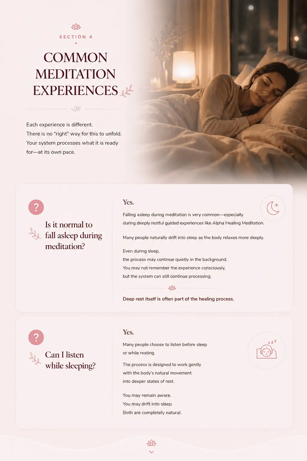 Illustration answering how to prepare for Alpha Healing Meditation, explaining simple steps to create a comfortable environment, relax naturally, and begin the meditation without complicated preparation or special rituals.