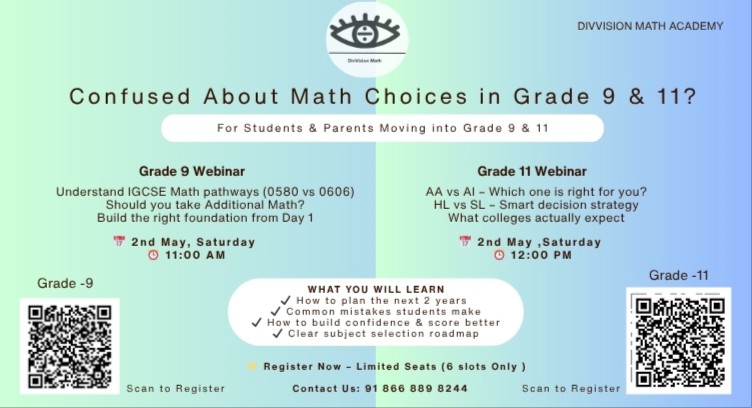 Confused about Math choices ? -Grade 11 -Free Webinar