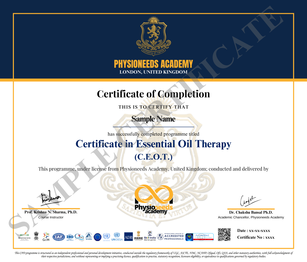 Sample EOT certificate image - landscape format