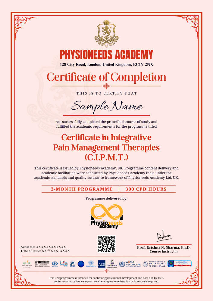 CIPMT certificate 1 — Certificate in Integrative Pain Management Therapies