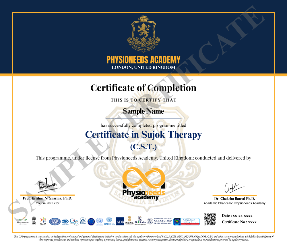 Sample Yoga certificate image - landscape format