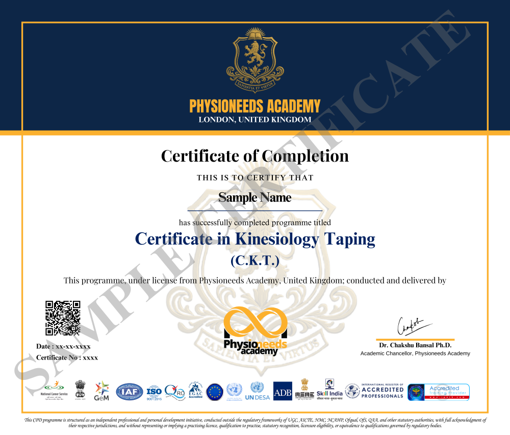 Sample Yoga certificate image - landscape format