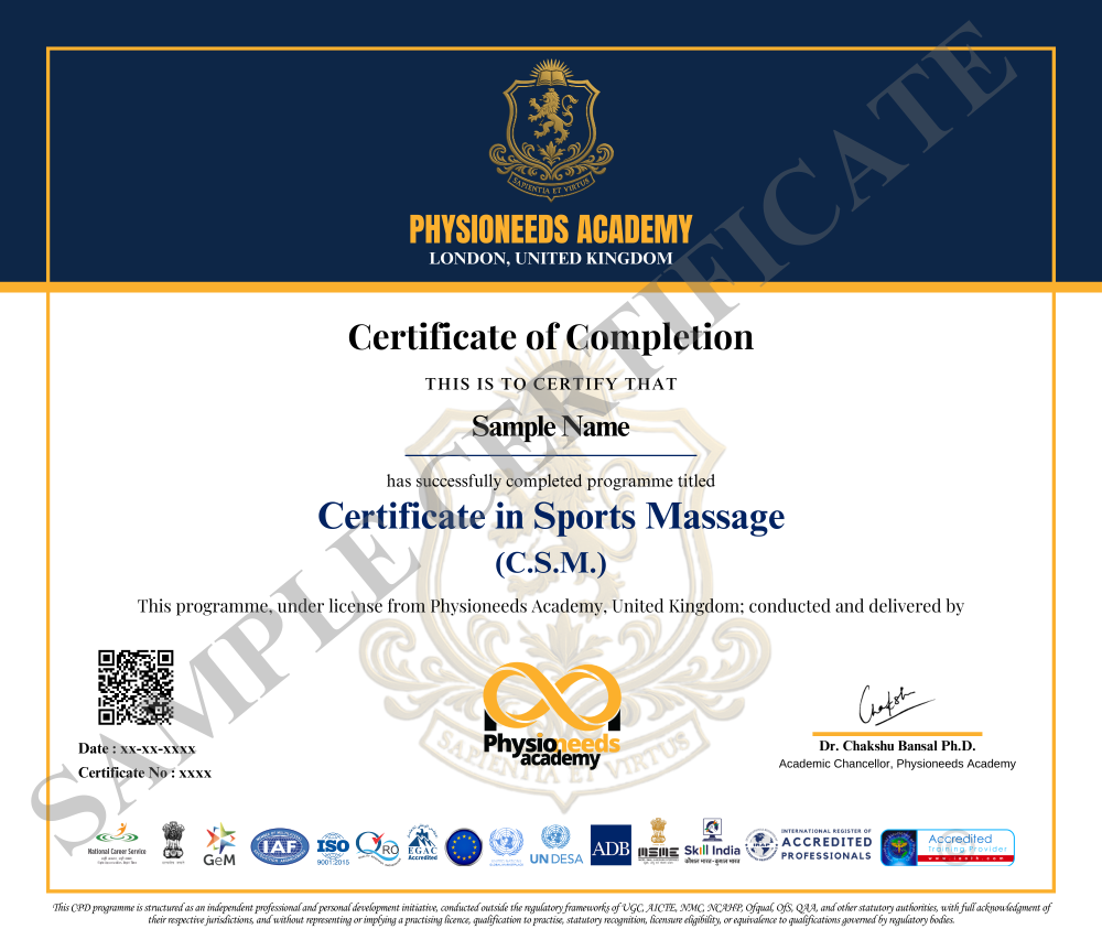 Sample Yoga certificate image - landscape format