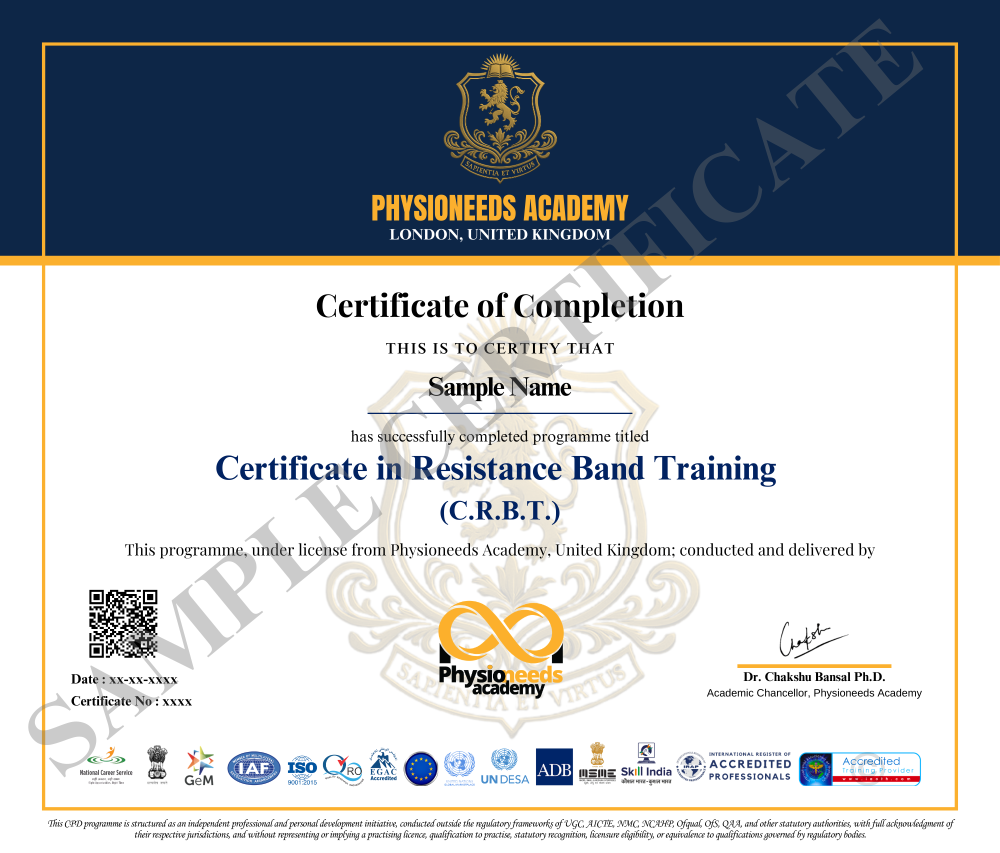 Sample Yoga certificate image - landscape format