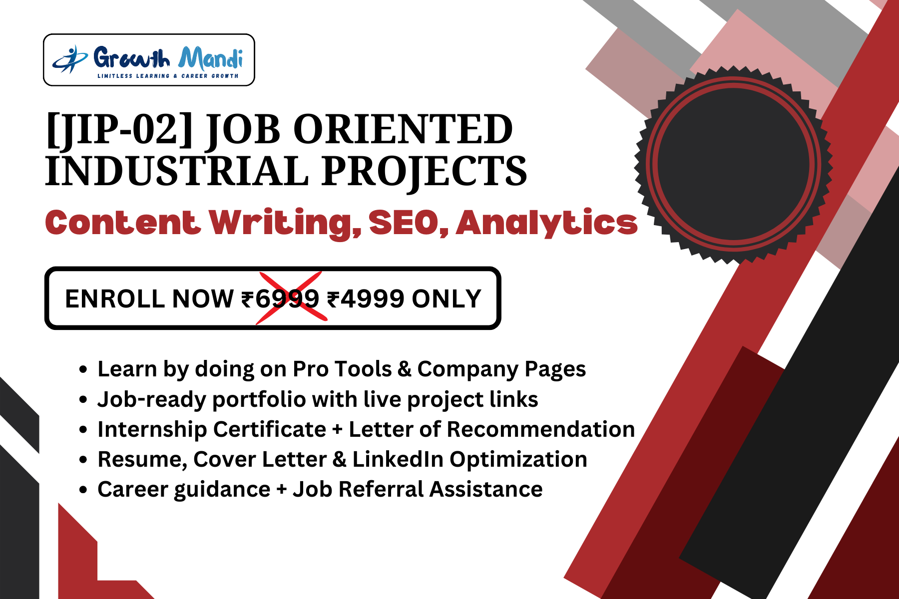 JIP-02 : Job Oriented Industrial Project : Content Writing, SEO, Analytics