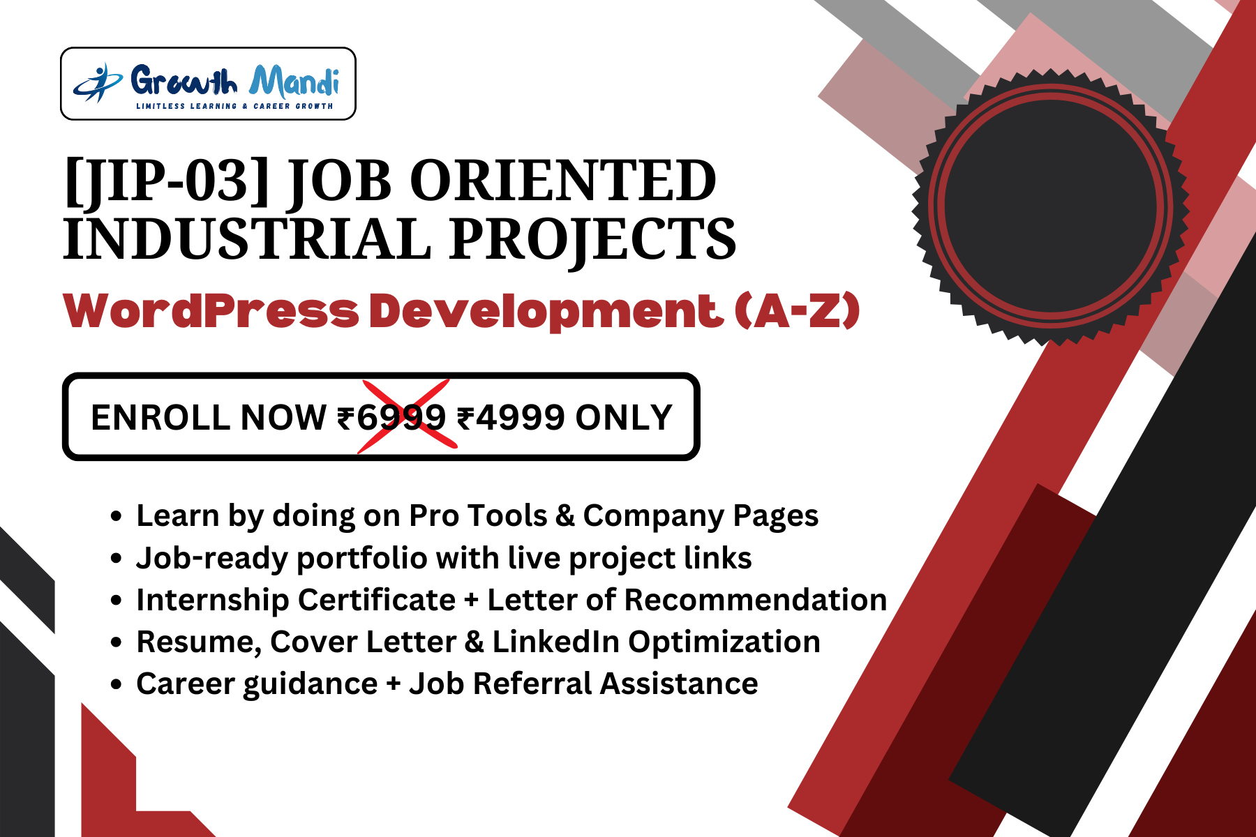JIP-03 : Job Oriented Industrial Project : WordPress Development with SEO