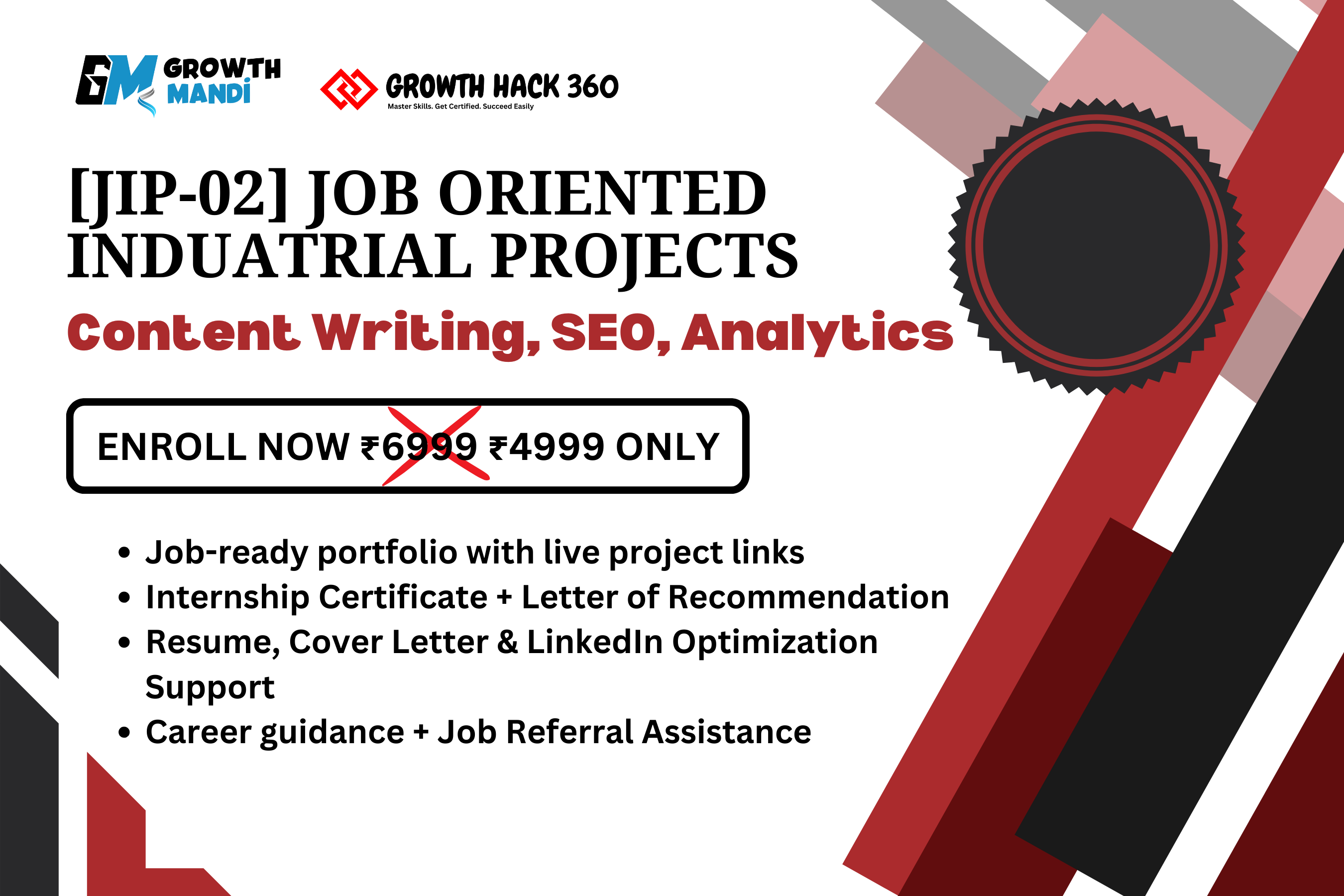 JIP-02 : Job Oriented Industrial Project : Content Writing, SEO, Analytics