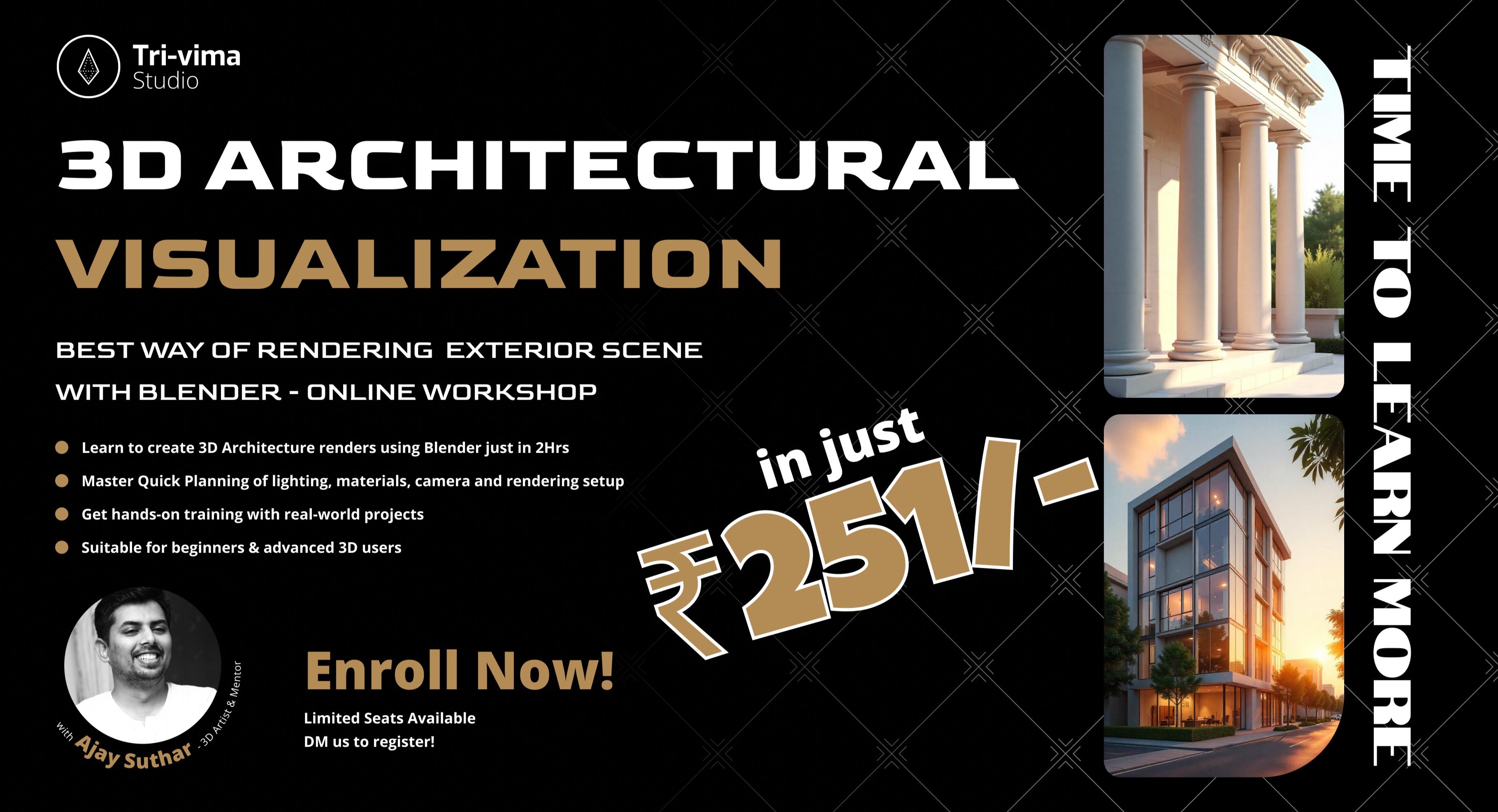 3D Architectural Visualization – Online Workshop