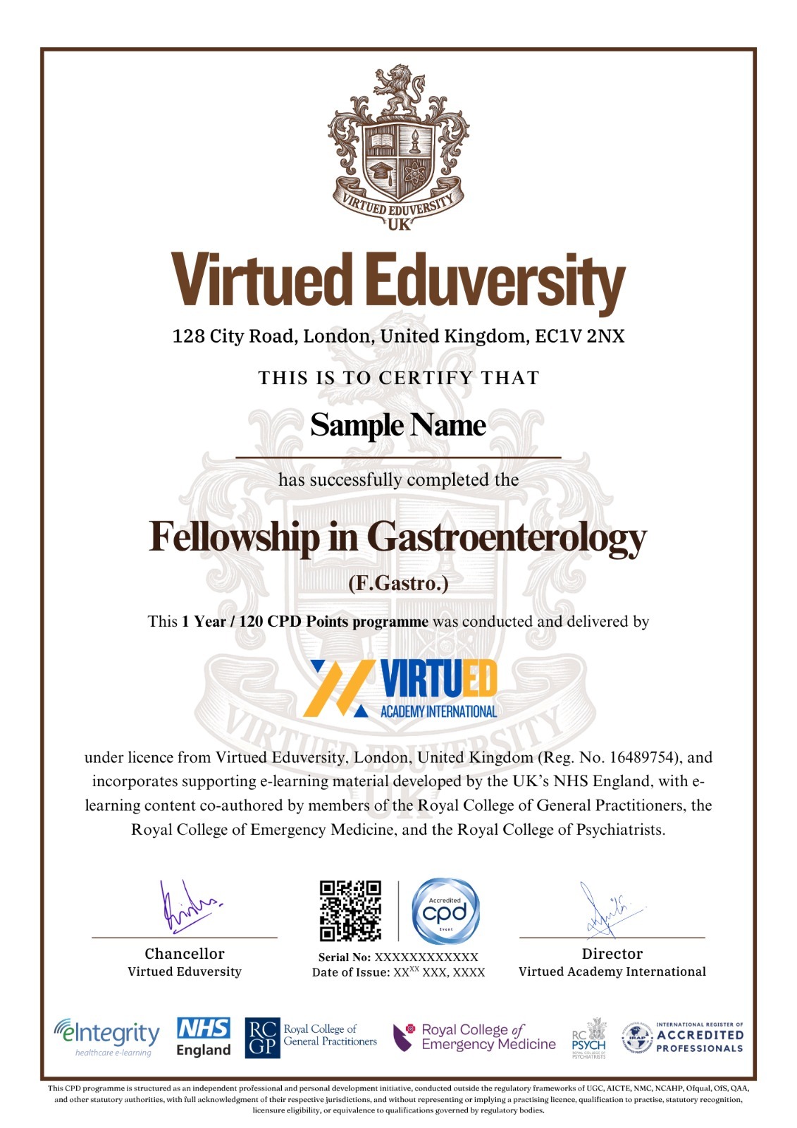 Fellowship in Gastroenterology certificate 1