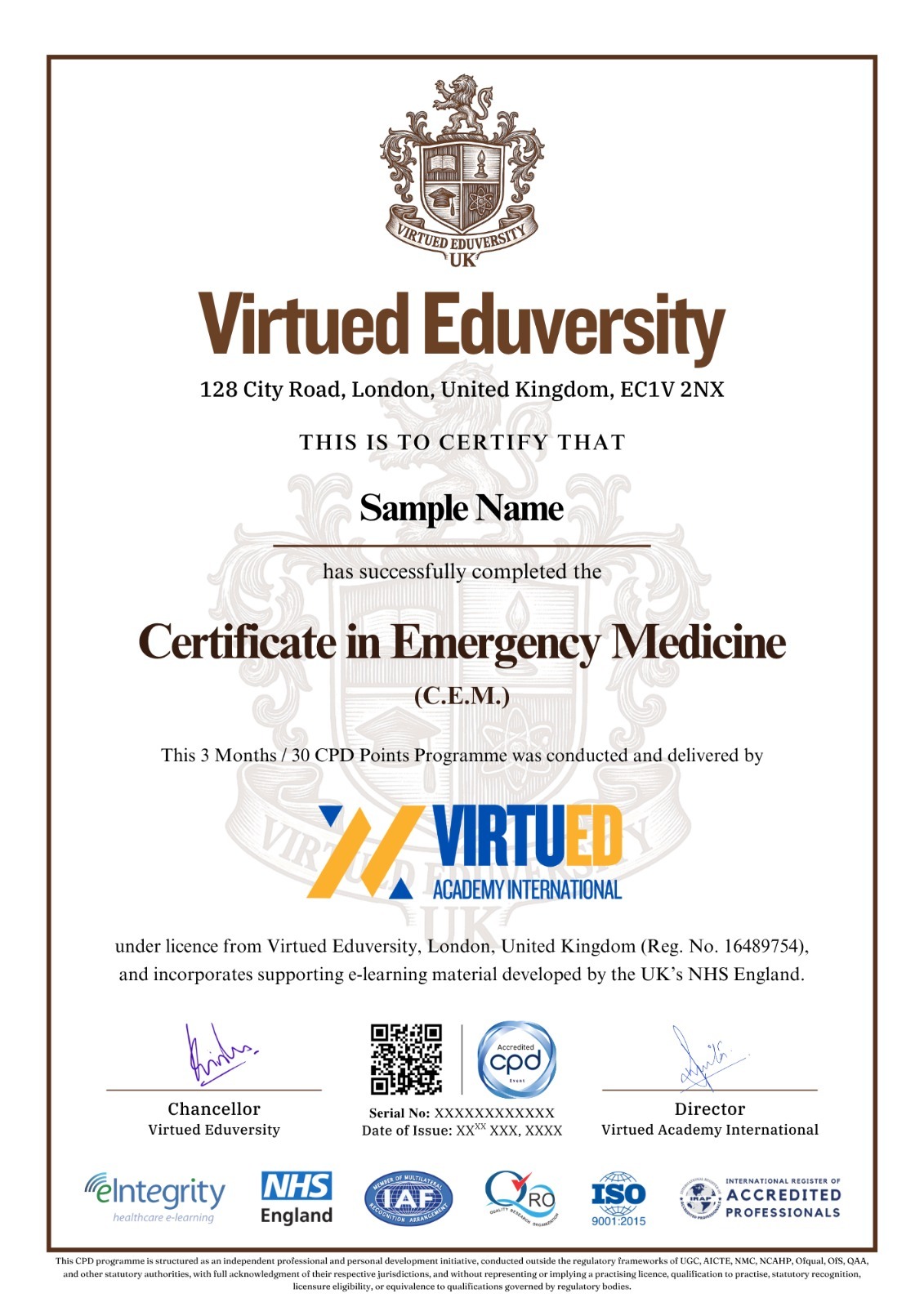 Certificate in Emergency Medicine certificate 1