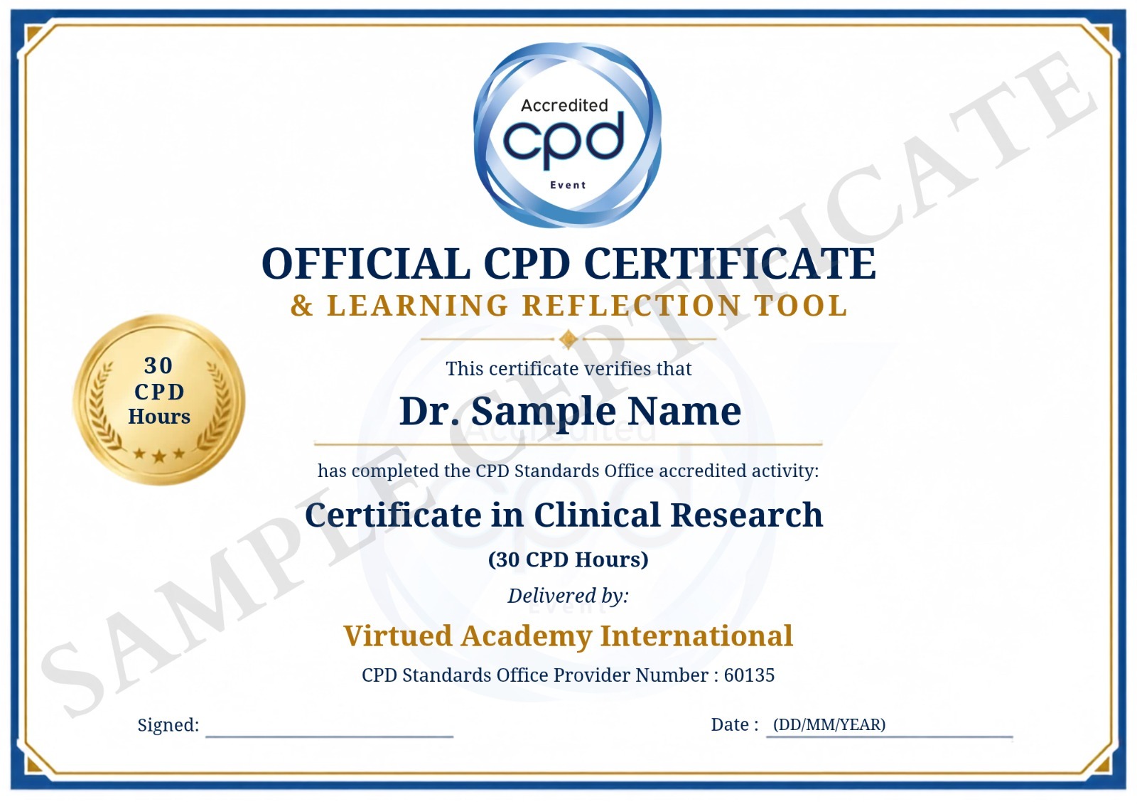 Certificate in Clinical Research certificate 2