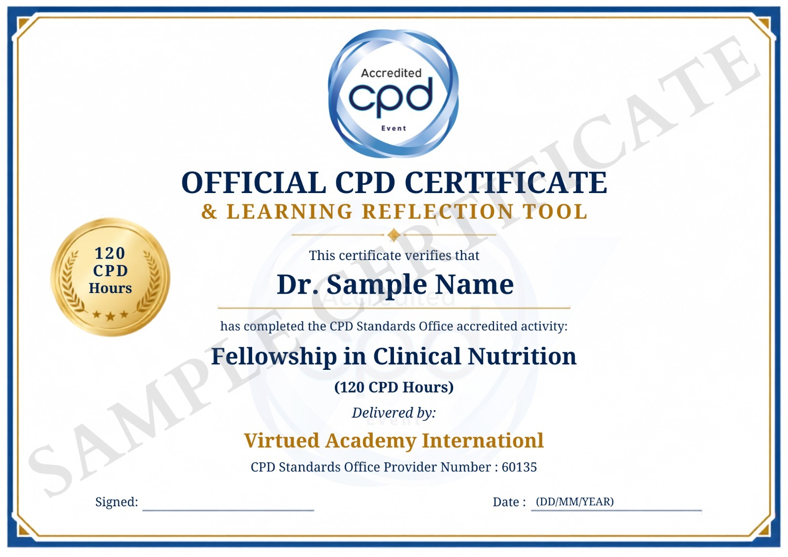 Fellowship in Clinical Nutrition certificate 2