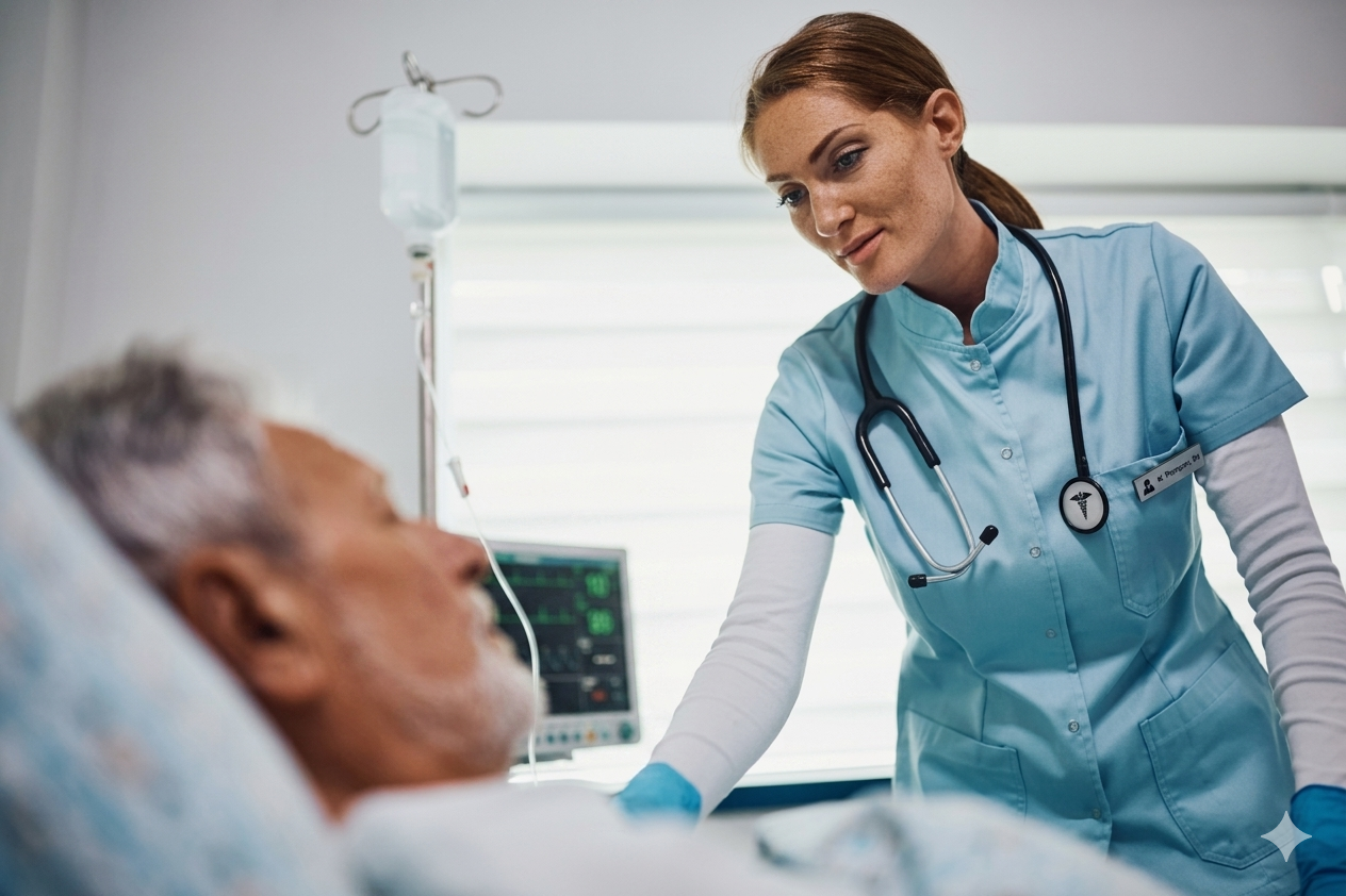Doctor managing an emergency case