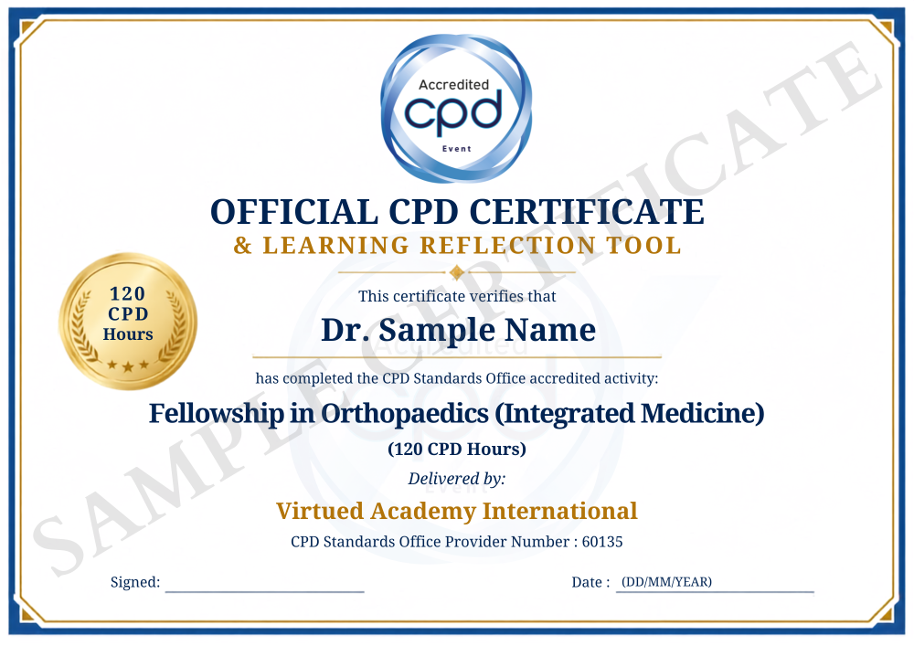 Fellowship in Orthopaedics certificate 2