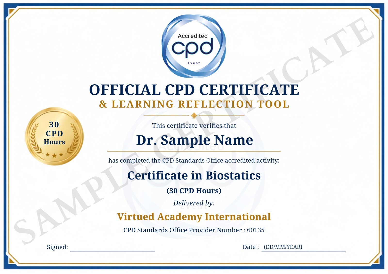 Certificate in Biostatistics certificate 2