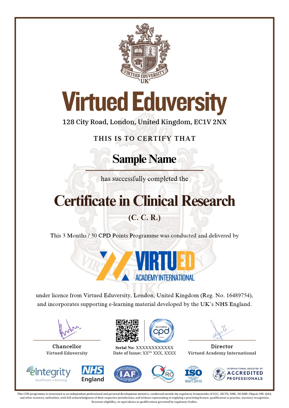 Certificate in Clinical Research