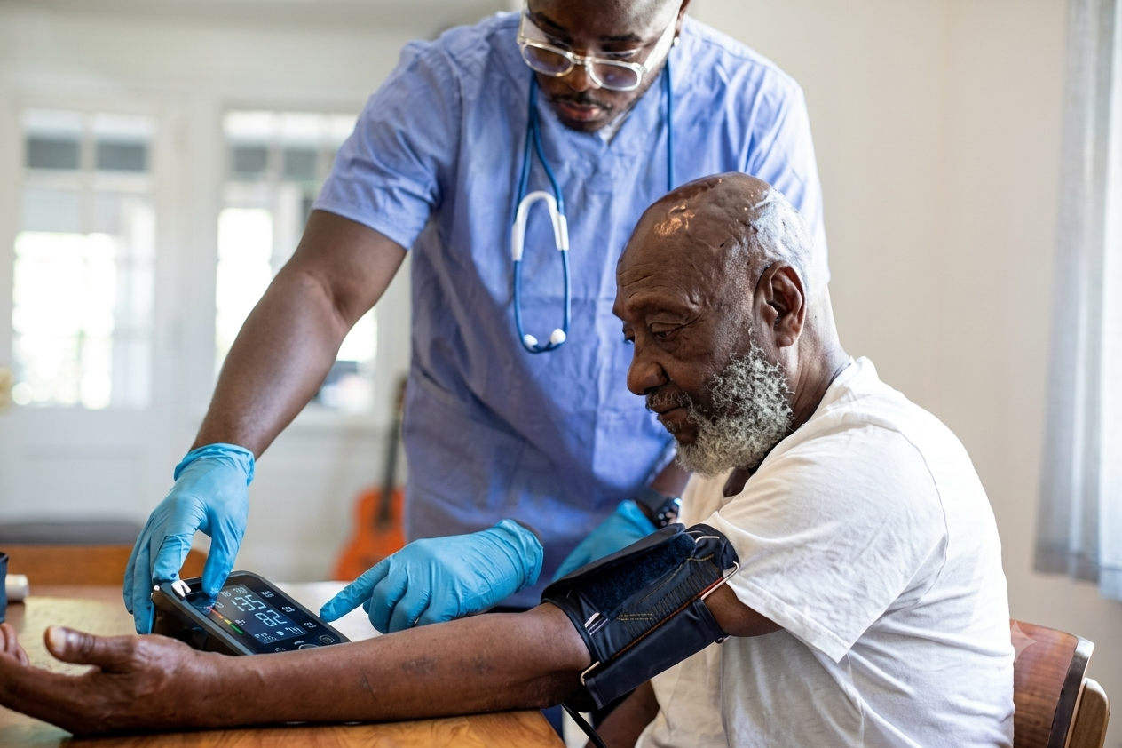 Doctor reviewing a comprehensive family care plan