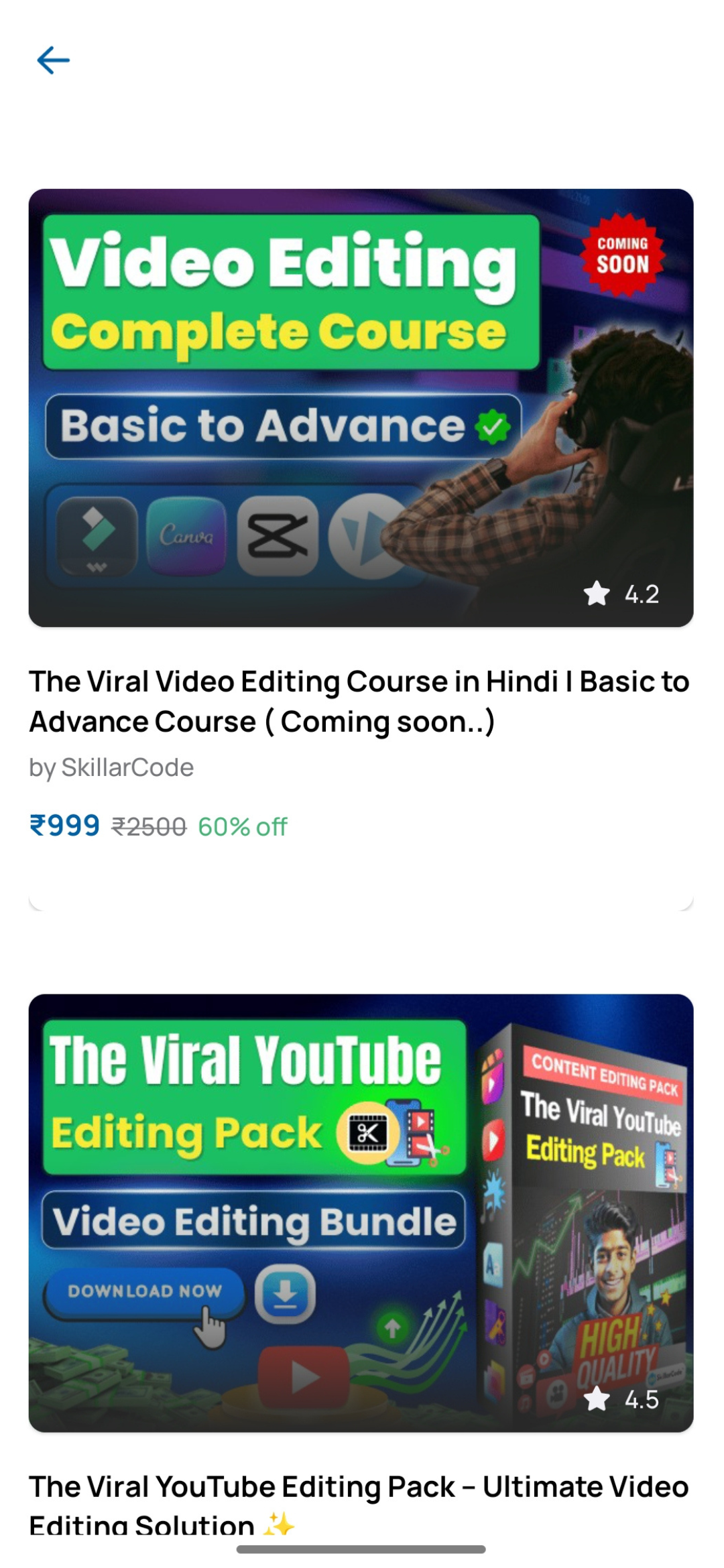 SkillarCode App Course Player Screen