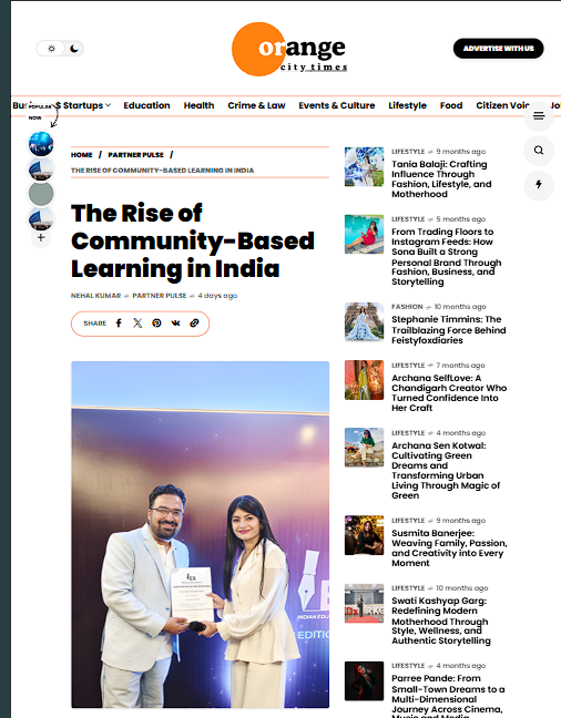 Orange City Times � The Rise of Community-Based Learning in India