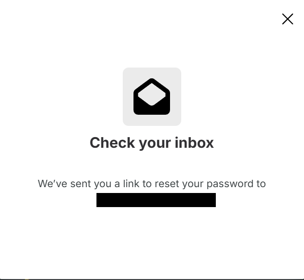 Check your inbox confirmation page