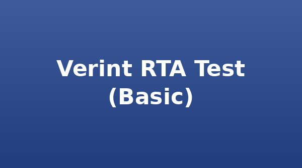 Verint RTA Test (Basic)