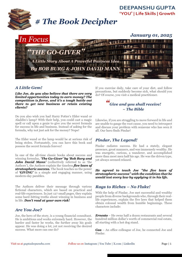 Week #1 | The Go-Giver