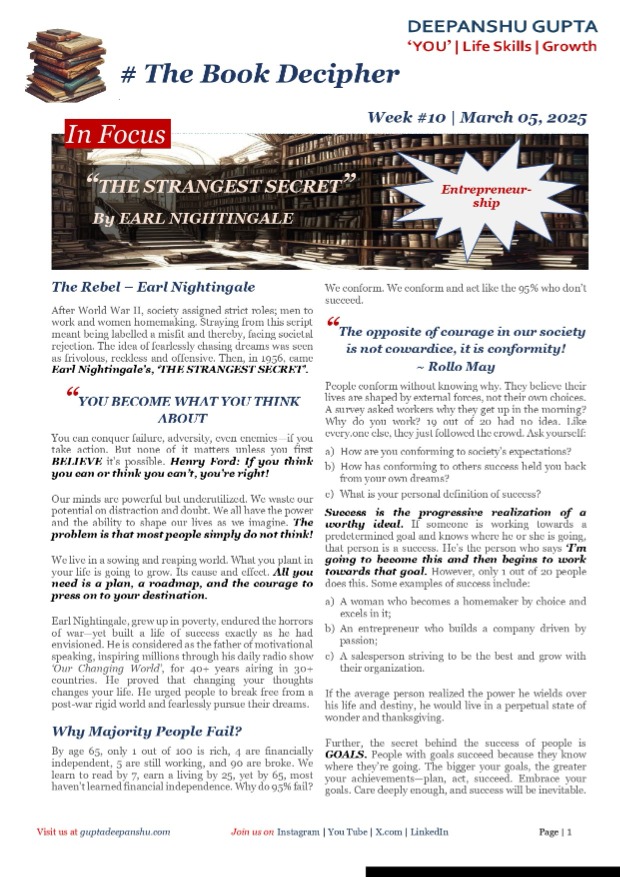 Week #10 | The Strangest Secret