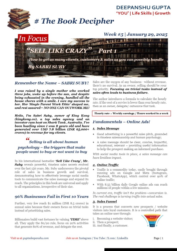 Week #5 | Sell Like Crazy - Part 1