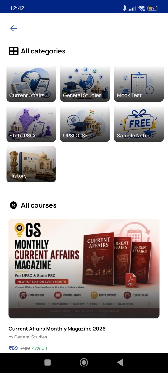 General Studies Android learning app