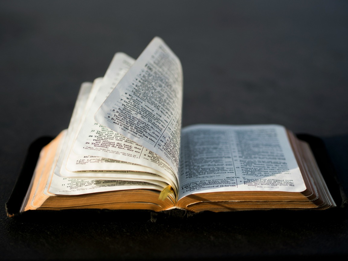 Open Bible on a table
