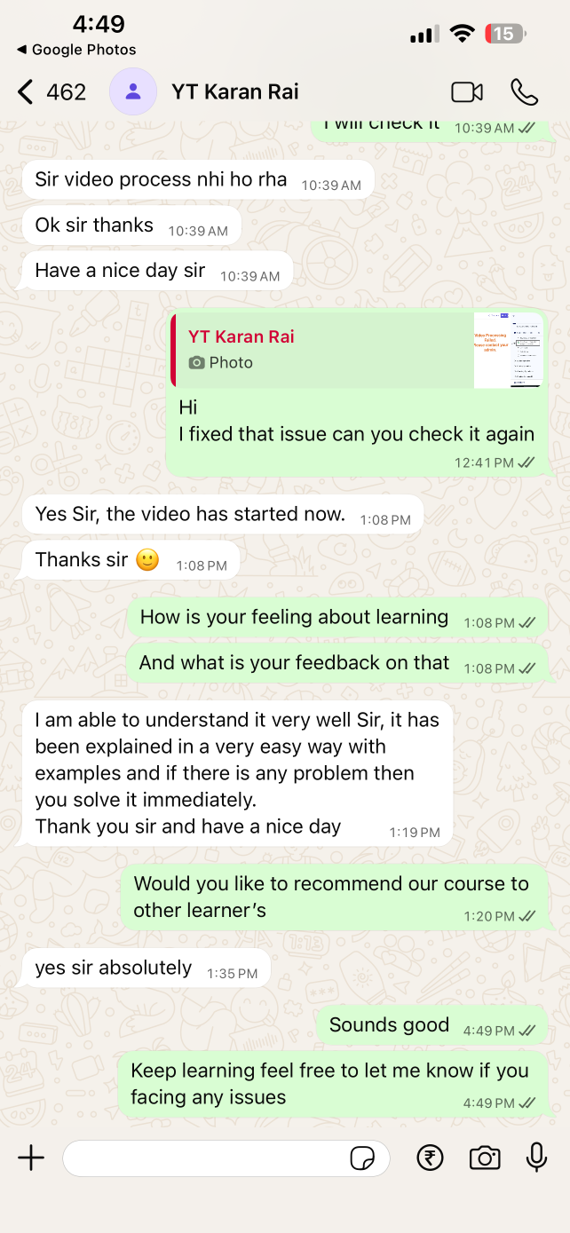 WhatsApp Feedback